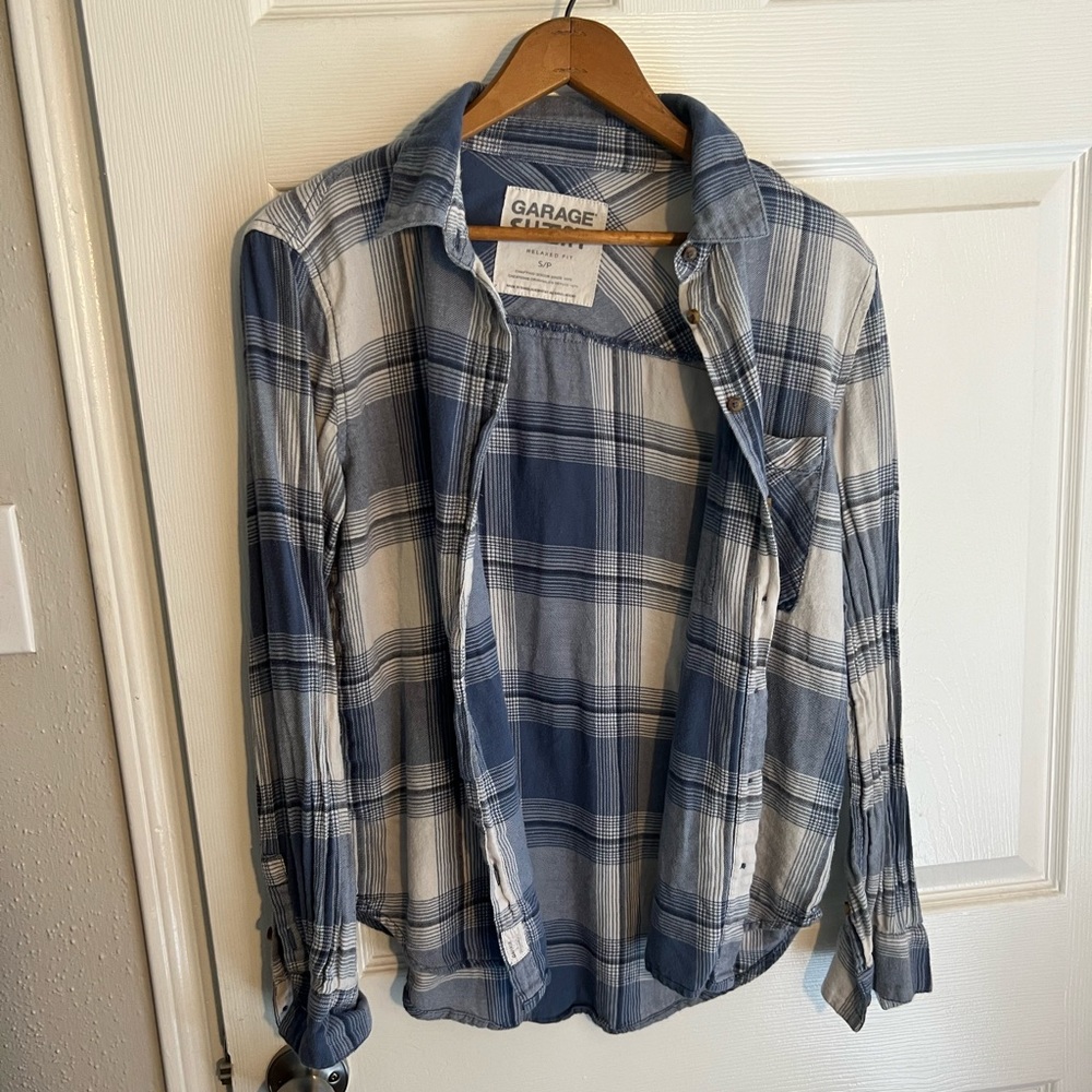 Garage Blue Plaid Flannel